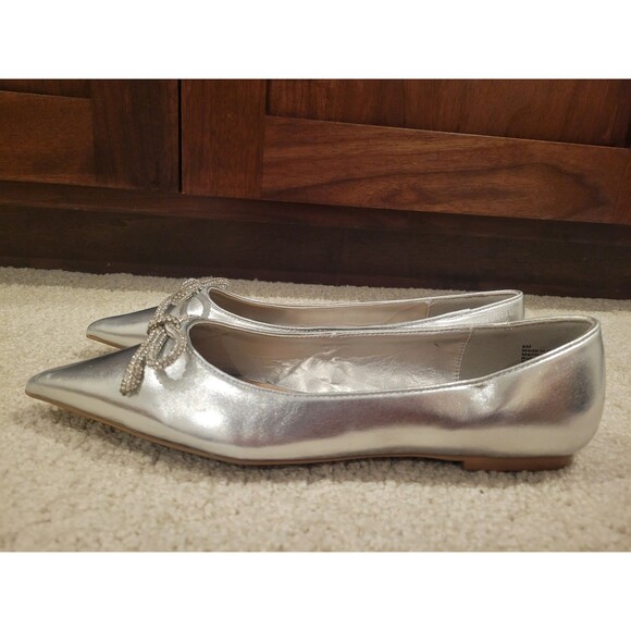 New Abound Gorgi Bow Flats Slip On Shoes Women's Silver Crystal Bow Size US 8 - Picture 10 of 10